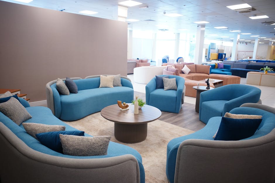 Modern customized furniture in a bright, well-designed showroom space